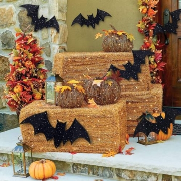 Pawliss 10 Pcs Halloween Bat Stickers for Spooky Decor