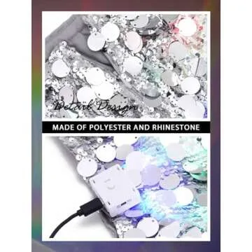 REETAN Sparkly Light Up Sequin Skirt for Women