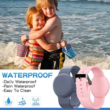 Waterproof Air Tag Bracelet for Kids - 2 Pack, Stylish & Safe