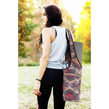 Ewedoos Yoga Mat Bag Yoga Bags with Large Size Pocket and Zipper Pocket, Fit Most Size Mats