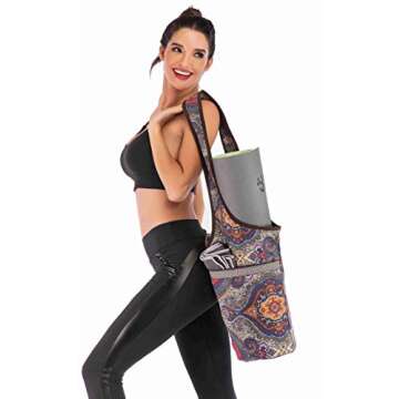 Ewedoos Yoga Mat Bag Yoga Bags with Large Size Pocket and Zipper Pocket, Fit Most Size Mats
