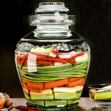 Vencer 2.5 Liter Traditional Glass Fermenting Jar With Lid and Pressure stone,Glass Fermentation Tan...
