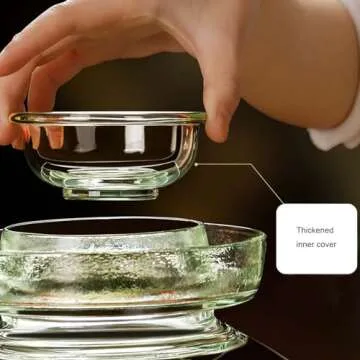 Vencer 2.5 Liter Traditional Glass Fermenting Jar With Lid and Pressure stone,Glass Fermentation Tank for Pickling Kimchi Sauerkraut,VHF-007