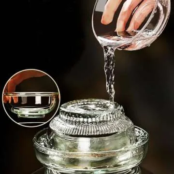 Vencer 2.5 Liter Traditional Glass Fermenting Jar With Lid and Pressure stone,Glass Fermentation Tank for Pickling Kimchi Sauerkraut,VHF-007