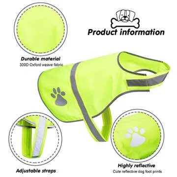 2 Pieces Dog Reflective Vest Adjustable Dog Safety Service Vest Pet High Visibility Apparel for Hunt...