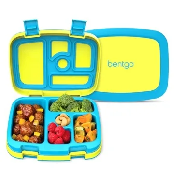 Bentgo Kids Bento-Style 5-Compartment Leak-Proof Lunch Box - Ideal Portion Sizes for Ages 3 to 7 - D...