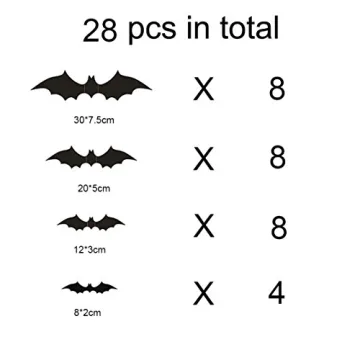DIY PVC 3D Decorative Scary Bats Wall Decals for Halloween