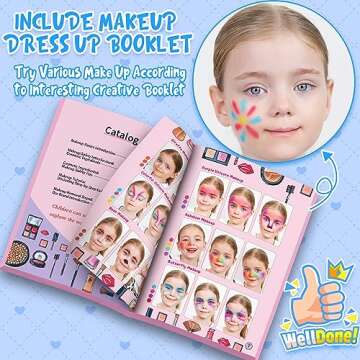 Mozok Kids Makeup Kit for Girl, Washable Makeup Girl Toys with Cosmetic Case, Play Real Princess Make Up Beauty Set Toys for 3 4 5 6 7 8 9 10 11 12 Year Old Girls Toddlers Kids Birthday Gifts(Frozen)