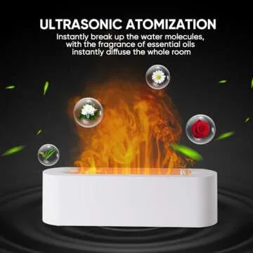 YALEDI Essential Oil Diffuser with Flame Effect and Lights