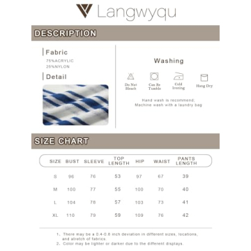 Langwyqu Womens Striped Pajama Sets Soft Breathable Lounge Wear