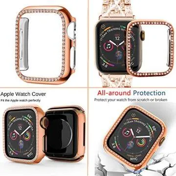 Stylish SUPOIX Apple Watch Band with Rhinestone Covers