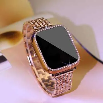 Stylish SUPOIX Apple Watch Band with Rhinestone Covers
