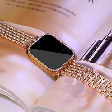 Stylish SUPOIX Apple Watch Band with Rhinestone Covers