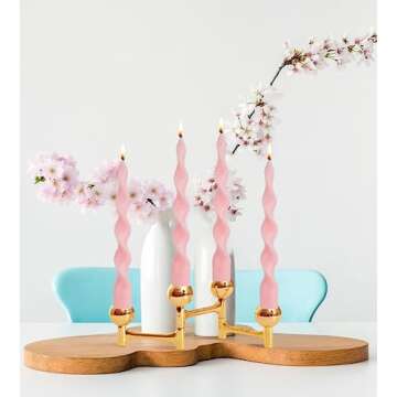 MAITREYA Olive Spiral Taper Candle Soy Wax Unscented Candles Sticks,Elegant Design for Home Decoration Weddings Parties,9.8inch,4pcs,Olive-E