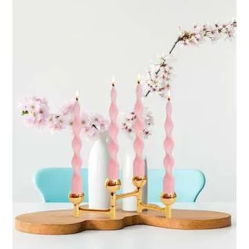 MAITREYA Olive Spiral Taper Candle Soy Wax Unscented Candles Sticks,Elegant Design for Home Decoration Weddings Parties,9.8inch,4pcs,Olive-E