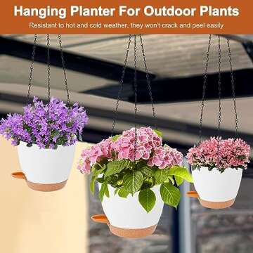 Dekosilave Self-Watering Hanging Planters 3 Pack - 8/7.5/7 Inch