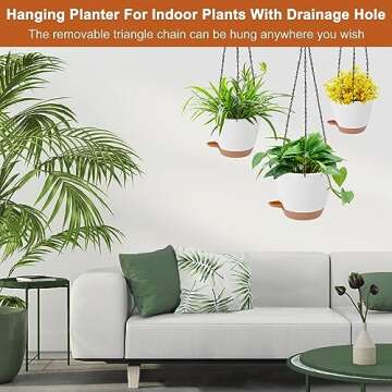 Dekosilave Self-Watering Hanging Planters 3 Pack - 8/7.5/7 Inch