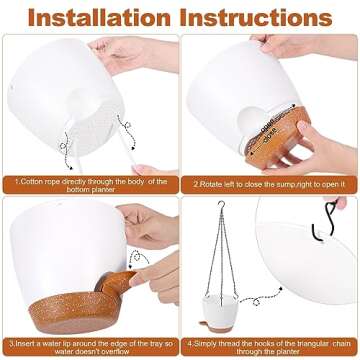 Dekosilave Self-Watering Hanging Planters 3 Pack - 8/7.5/7 Inch