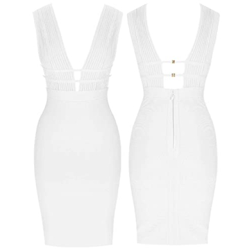 Whoinshop Deep V Plunge Bodycon Party Dress for Women