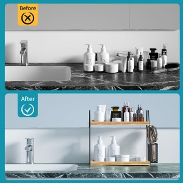 Elegant Nroech Bathroom Organizer: 2-Tier Counter Shelf
