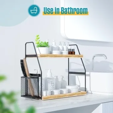 Elegant Nroech Bathroom Organizer: 2-Tier Counter Shelf