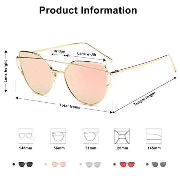 SOJOS Cat Eye Sunglasses with UV Protection for Women