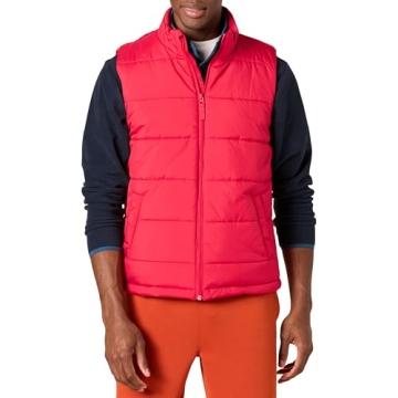 Amazon Essentials Men's Midweight Puffer Vest - Warmth and Style in Red