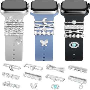 Bling Watch Charms & Rings Set for Apple Watch