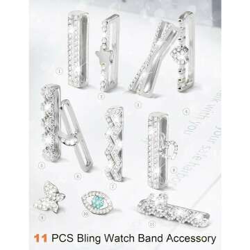 Bling Watch Charms & Rings Set for Apple Watch