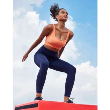 Ewedoos Women's Yoga Pants with Pockets Leggings for Women Tummy Control Workout Leggings Blue