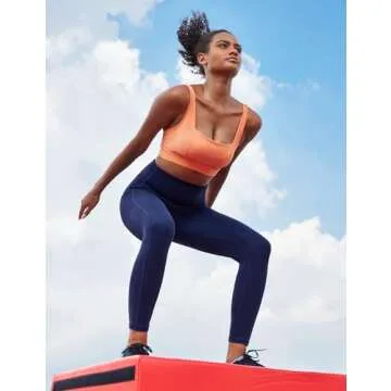 Ewedoos Women's Yoga Pants with Pockets Leggings for Women Tummy Control Workout Leggings Blue