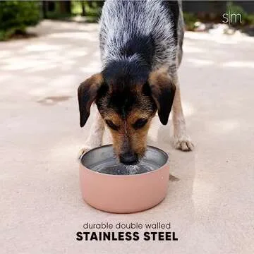 Simple Modern Stainless Steel Pet Water Bowl for Dogs & Cats | Reusable Insulated Stainless Steel Food Bowls for Dog Cat | No Tip No Slip BPA Free | Bentley Collection | Medium (32oz) | Riptide