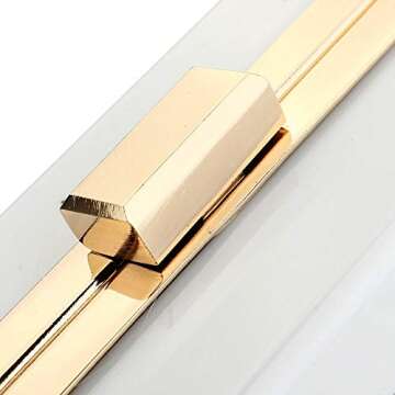 Buric Evening Clutch Handbag for Women Poker Shape Clutch Box Purse Bag with Chain White