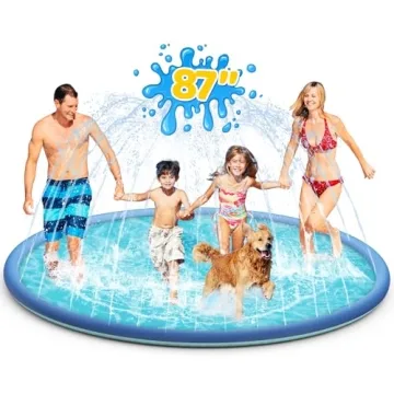 Splash Pad for Kids and Dogs - 87" Extra Large Sprinkler Outdoor Water Toys