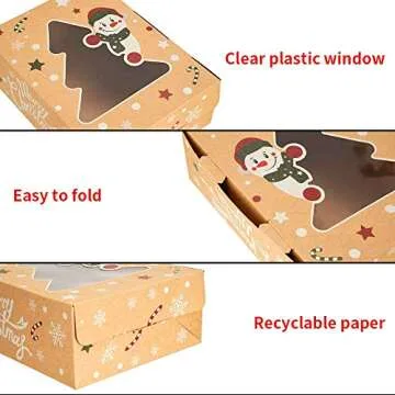 CCINEE Christmas Cookie Boxes for Holiday Treats