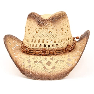 Stylish TOVOSO Straw Cowboy Hat with Shapeable Brim