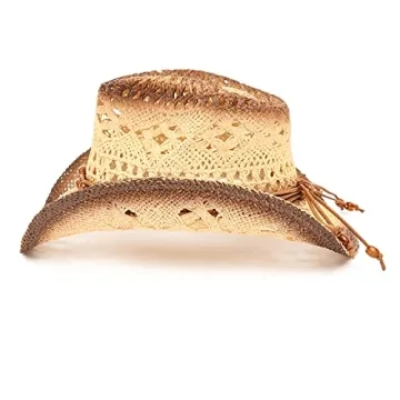 Stylish TOVOSO Straw Cowboy Hat with Shapeable Brim