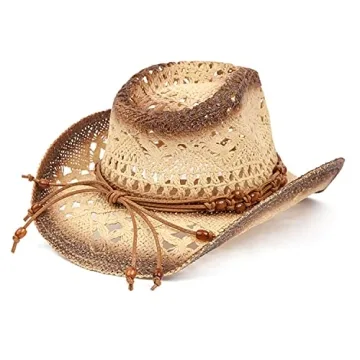 Stylish TOVOSO Straw Cowboy Hat with Shapeable Brim