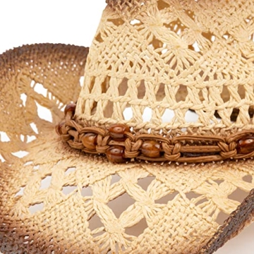 Stylish TOVOSO Straw Cowboy Hat with Shapeable Brim