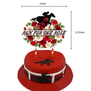 Horse Racing Party Supplies, Horse Racing Party Decorations 2022 with Run For The Roses Banner, Horse Racing Balloons, Horse Racing Cake Toppers for Horse Racing Preakness Bridal Shower Party