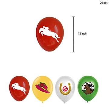 Horse Racing Party Supplies, Horse Racing Party Decorations 2022 with Run For The Roses Banner, Horse Racing Balloons, Horse Racing Cake Toppers for Horse Racing Preakness Bridal Shower Party