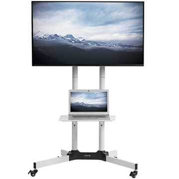 VIVO Mobile TV Cart for 32 to 83 inch Screens up to 110 lbs, LCD LED OLED 4K Smart Flat and Curved P...