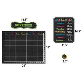 Chalkboard Brights Calendar Set for Classrooms and Home