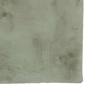 Soft Faux Rabbit Rug in Pale Green for Cozy Spaces