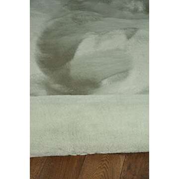 Soft Faux Rabbit Rug in Pale Green for Cozy Spaces
