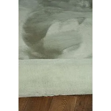 Soft Faux Rabbit Rug in Pale Green for Cozy Spaces