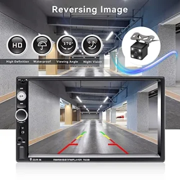 Camecho 7" Double Din Car Stereo Bluetooth Backup Camera