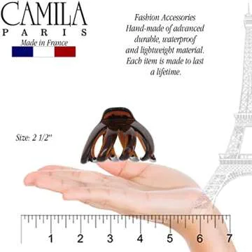 Camila Paris AD704 French Octopus Hair Clip for Women Thick Hair for Long Curly Wavy Hair, Girls Hair Claw Clips, Durable Styling Big Claw Clip for Thick Hair, Strong Hold No Slip Grip, Made in France