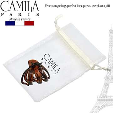 Camila Paris AD704 French Octopus Hair Clip for Women Thick Hair for Long Curly Wavy Hair, Girls Hair Claw Clips, Durable Styling Big Claw Clip for Thick Hair, Strong Hold No Slip Grip, Made in France