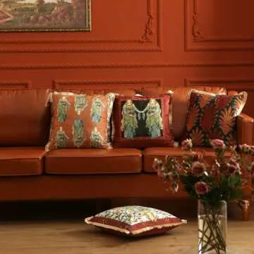 patdrea Designer Vintage Yellow Velvet Throw Pillow Covers 18x18 Inch,Ancient Civilization Characters Pattern,Decorative Square Pillowcases Cushion for Bed Living Room Outdoor Car,Pack of 2